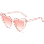 glitter pink heart shaped sunglasses