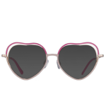 heart pink shiny gold eyeglasses sunglasses