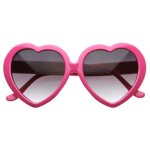 hot pink heart shaped sunglasses