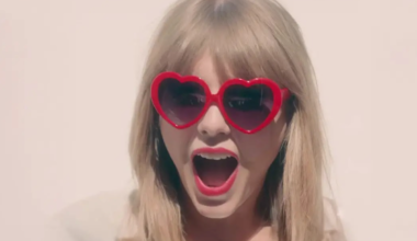 taylor swift red heart sunglasses