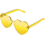 yellow heart shaped sunglasses rimless transparent