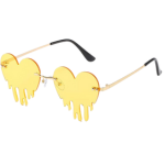 yellow heart sunglasses melting heart rimless transparent