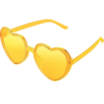 yellow heart sunglasses rimless transparent color therapy